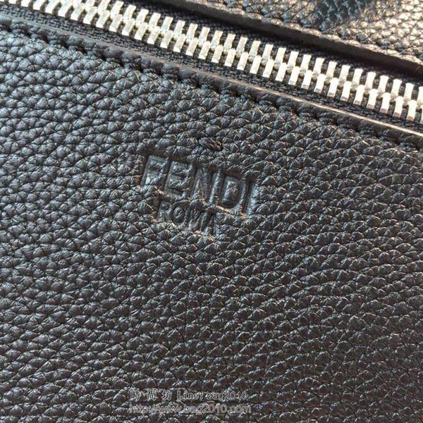 FENDI男包 LUI FIT手袋 黑色 羅馬皮革公事包 芬迪男斜挎包  fdz2069